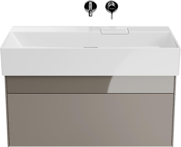 Тумба с раковиной KERAMA MARAZZI Logica 90 подвесная, песчаная, без отверстий под смеситель