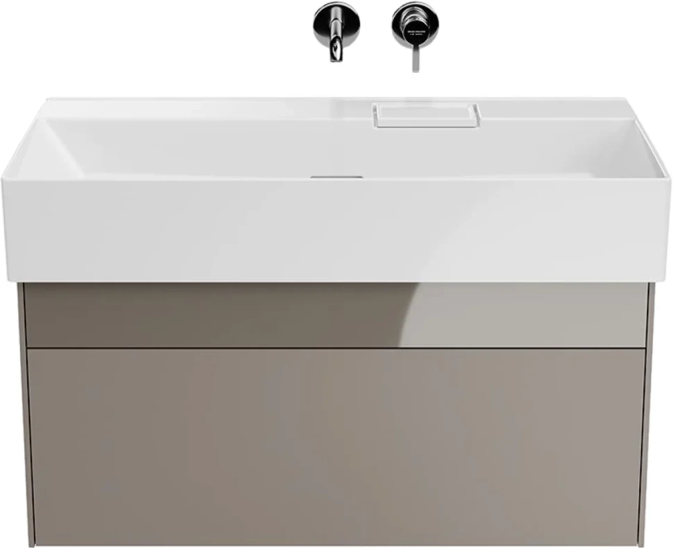 Тумба с раковиной KERAMA MARAZZI Logica 90 подвесная, песчаная, без отверстий под смеситель