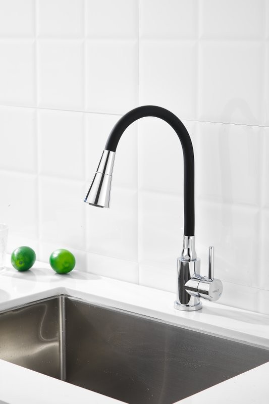 Смеситель для кухни BELZ B809 B74809 с гибким изливом, хром
