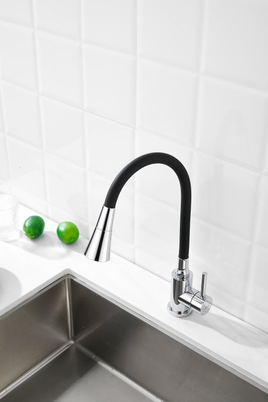 Смеситель для кухни BELZ B809 B74809 с гибким изливом, хром