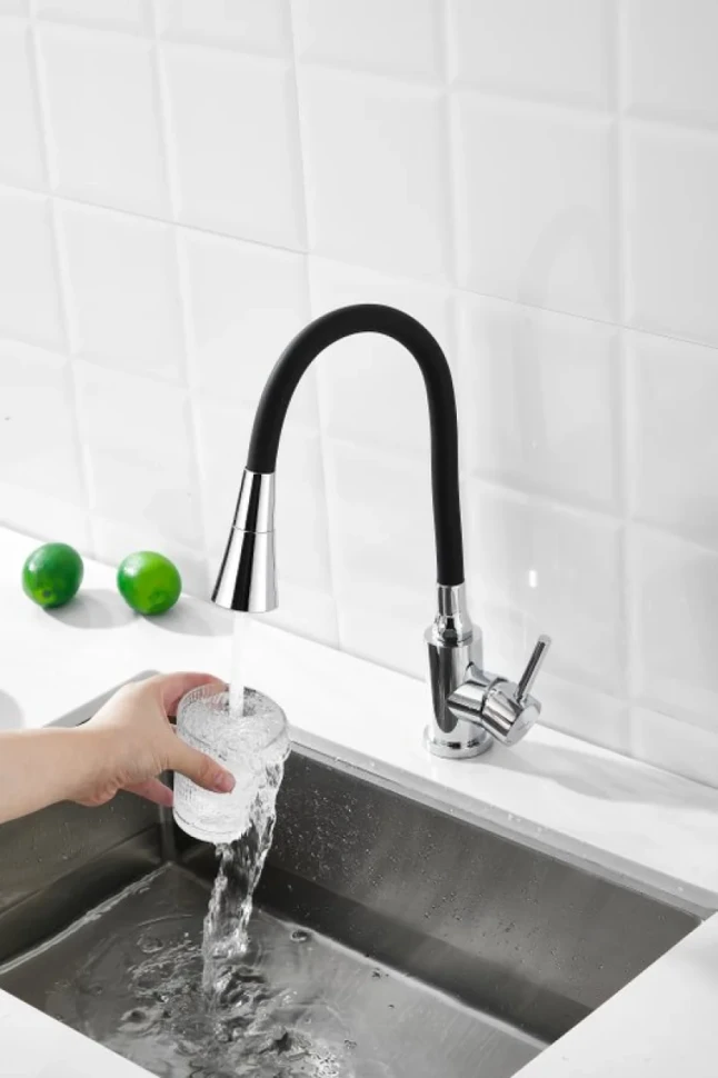 Смеситель для кухни BELZ B809 B74809 с гибким изливом, хром