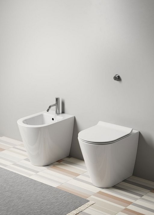 Унитаз приставной напольный GSI Kube X 941011 безободковая, с микролифтом