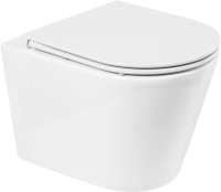Унитаз подвесной BelBagno Flay-r BB053CHR безободковый, крышка BB870SC с микролифтом
