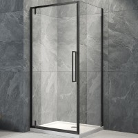 Душевой уголок Veconi Rovigo RV-033B 70х100 см, профиль матовый черный, стекло прозрачное