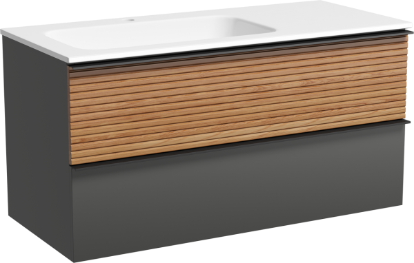 Тумба под раковину Sancos Delta 100 L дуб красный, графит