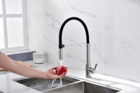 Смеситель для кухни Paulmark Halt Ha214021-BS с гибким изливом, брашированная сталь