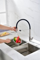 Смеситель для кухни Paulmark Halt Ha214021-BS с гибким изливом, брашированная сталь