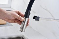 Смеситель для кухни Paulmark Halt Ha214021-BS с гибким изливом, брашированная сталь