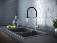 Смеситель для кухни Paulmark Halt Ha214021-BS с гибким изливом, брашированная сталь