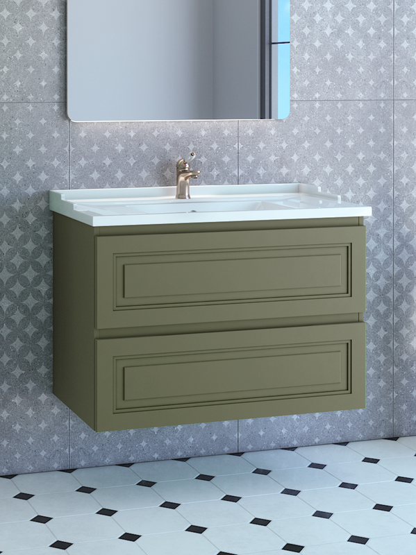 Тумба с раковиной Caprigo Wales Смальти 90 олива