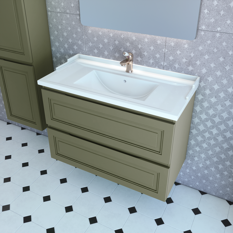Тумба с раковиной Caprigo Wales Смальти 90 олива