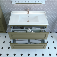 Тумба с раковиной Caprigo Wales Смальти 90 олива