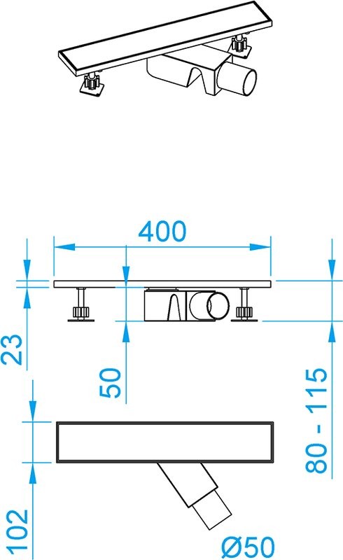 Душевой трап (лоток) RGW Shower Drain SDR-22B 40 см, черный