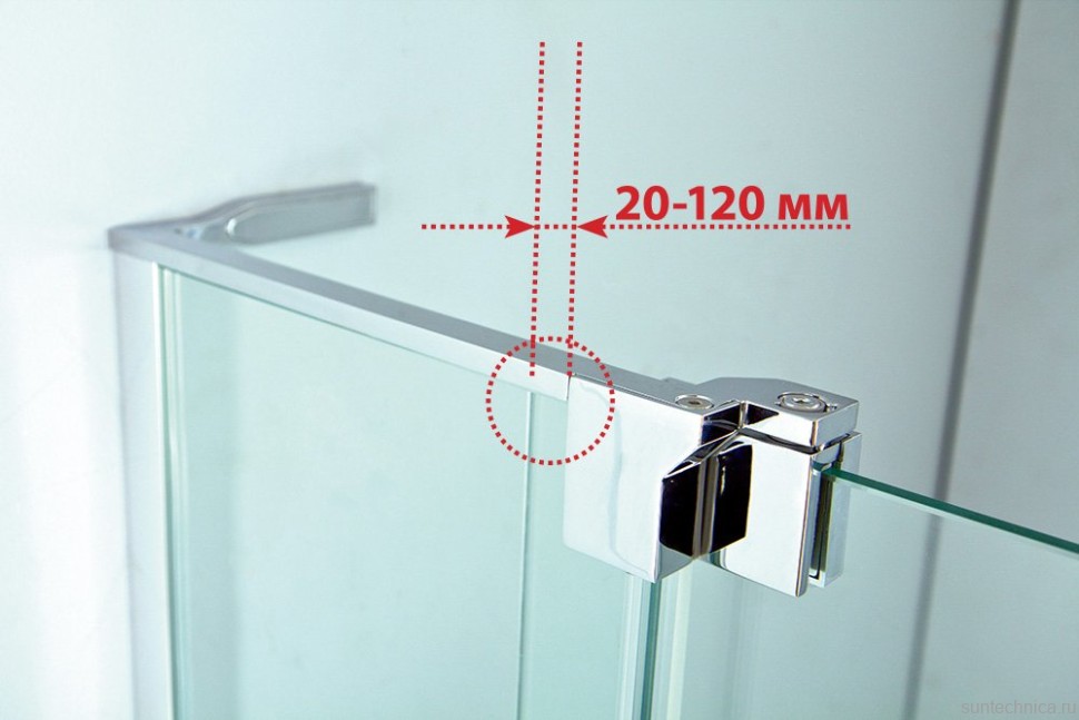 Душевой уголок Cezares Slider AH 2 70/80-80/90 C Cr профиль хром, стекло прозрачное