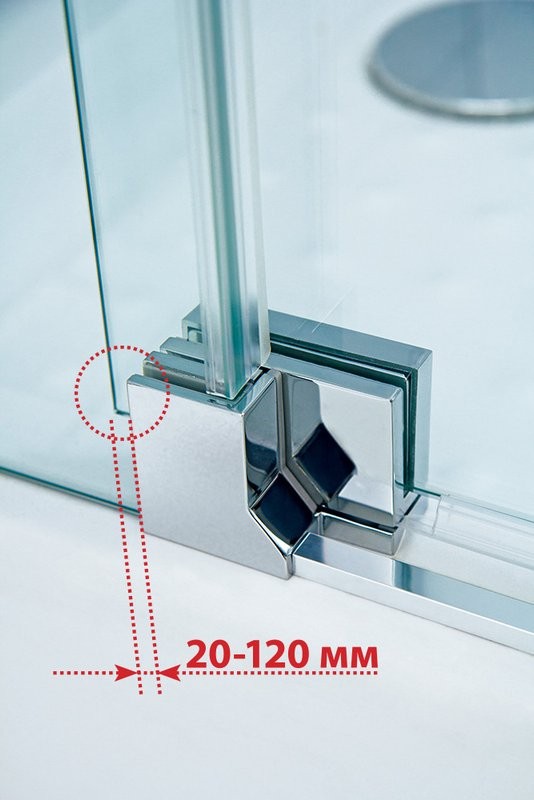 Душевой уголок Cezares Slider AH 2 70/80-80/90 C Cr профиль хром, стекло прозрачное