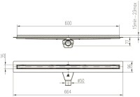 Душевой трап (лоток) Veconi Slim Line 600 хром матовый