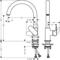 Смеситель для кухни Hansgrohe Vernis Blend M35 71870000 хром