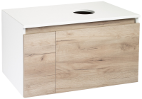 Тумба с раковиной Runo Бари 80 крафтовый дуб, раковина Sole 40