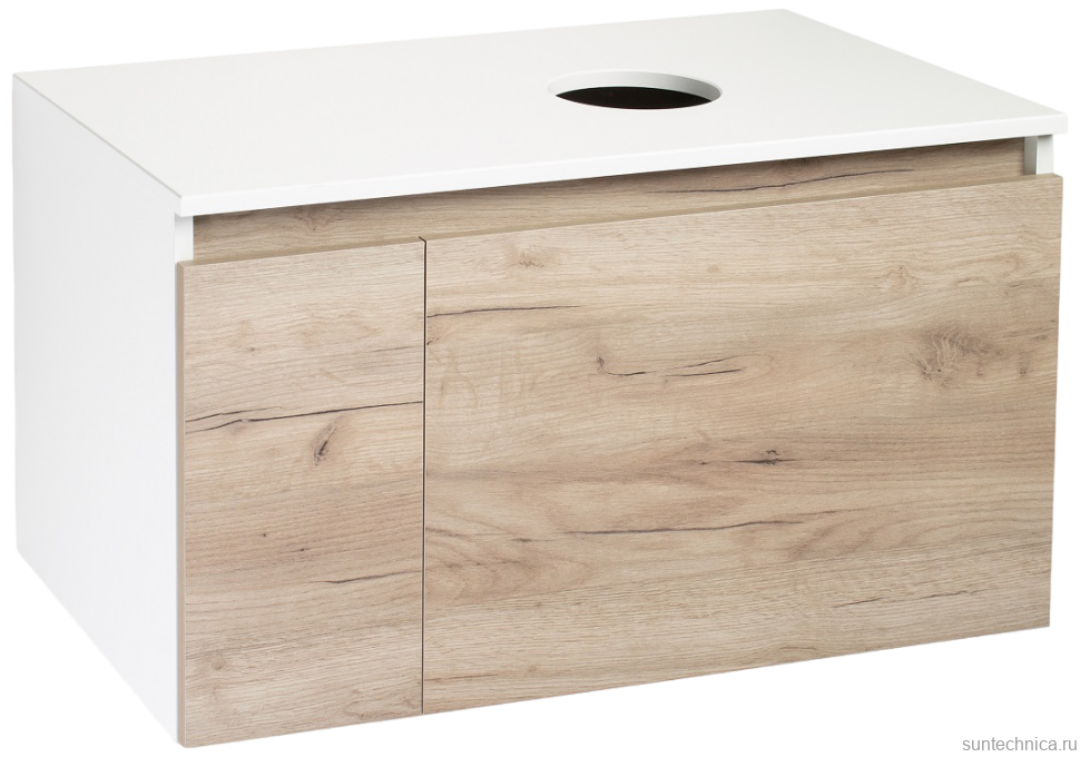 Тумба с раковиной Runo Бари 80 крафтовый дуб, раковина Sole 40