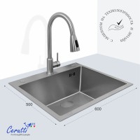 Мойка кухонная Ceruttispa 11257 nano embos, матовый хром