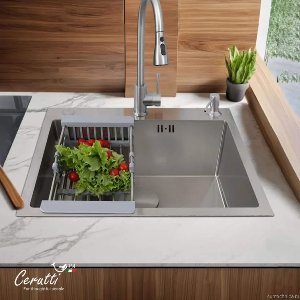 Мойка кухонная Ceruttispa 11257 nano embos, матовый хром