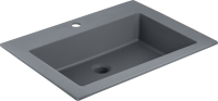 Тумба с раковиной Vincea Chiara 2D 60, 2 ящика, натуральный дуб, с серой раковиной