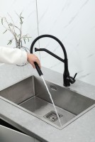 Смеситель для кухни Gappo G4098-16 с гибким изливом, черный