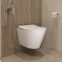 Унитаз подвесной STWORKI Вестфолл S08401WH безободковый, с микролифтом, глянцевый белый, смыв торнадо