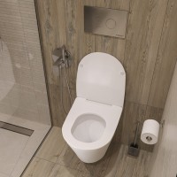 Унитаз подвесной STWORKI Вестфолл S08401WH безободковый, с микролифтом, глянцевый белый, смыв торнадо