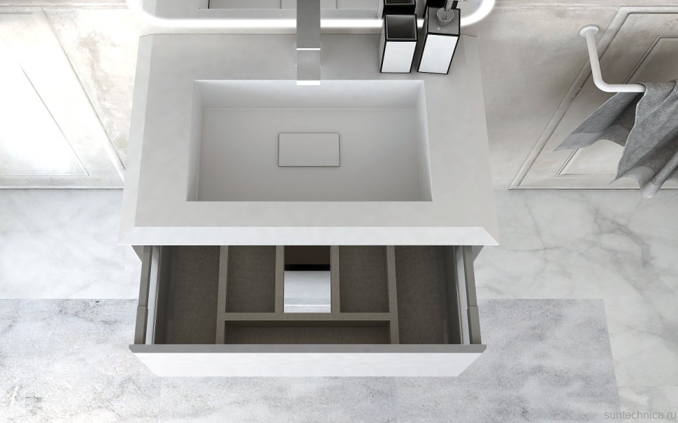 Тумба с раковиной Cezares Bellagio 70 bianco opaco