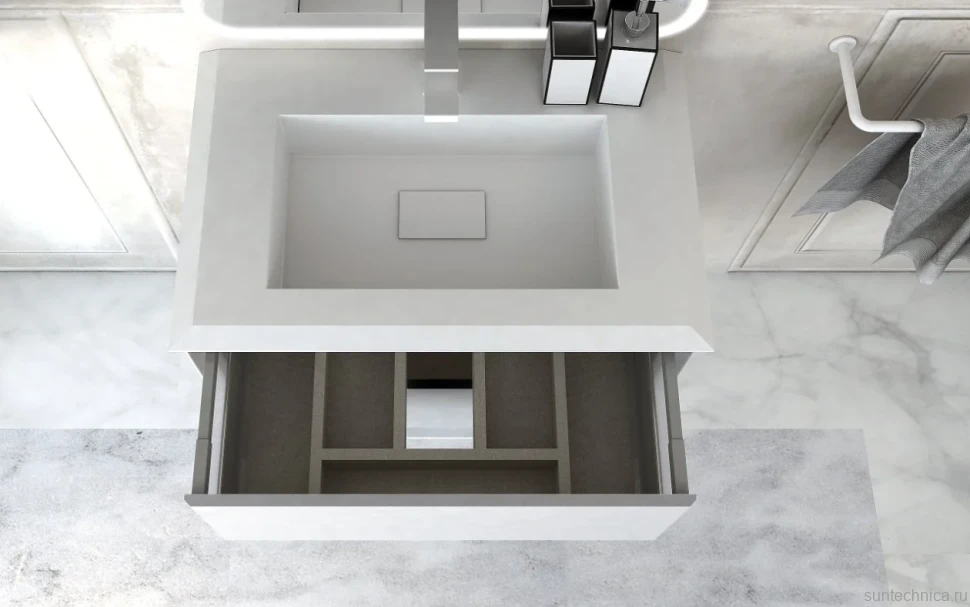 Тумба с раковиной Cezares Bellagio 70 bianco opaco