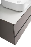 Тумба под раковину со столешницей BelBagno Kraft 100 подвесная, матовая темно-серая, столешница kep-100-bo