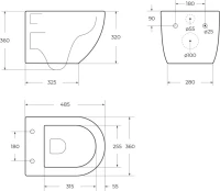 Унитаз подвесной BelBagno Uno BB5177CH-TOR/SC безободковый Унитаз подвесной BelBagno Uno BB5177CH-TOR/SC безободковый