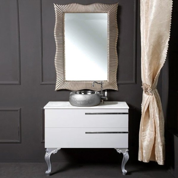 Мебель для ванной комнаты Armadi Art NeoArt 100 белая с ручками Luce хром, с ножками