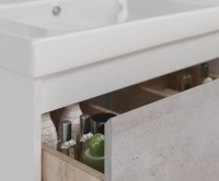 Тумба под раковину Lemark Combi 120 бетон, белая глянцевая