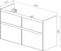 Тумба под раковину Lemark Combi 120 бетон, белая глянцевая