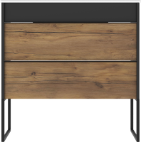 Тумба с раковиной STWORKI Гриндстед 80 дуб таксония, антрацит матовый