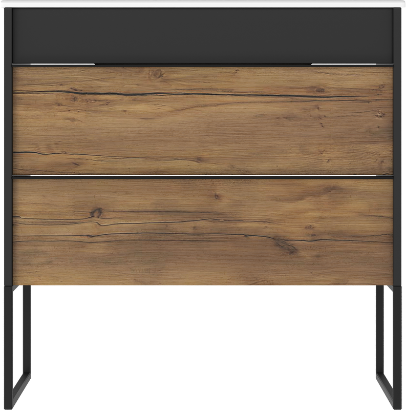 Тумба с раковиной STWORKI Гриндстед 80 дуб таксония, антрацит матовый