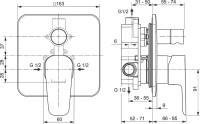 Комплект для ванной Ideal Standard Esla BD002XC С ВНУТРЕННЕЙ ЧАСТЬЮ