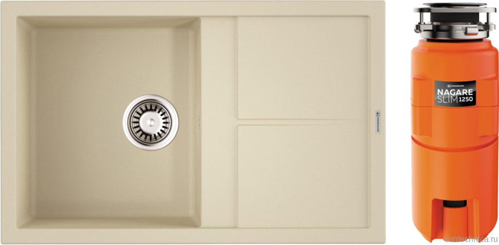 Комплект Мойка Omoikiri Sumi 79 ваниль + Измельчитель Nagare slim 1250