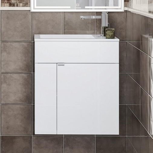 Тумба с раковиной KERAMA MARAZZI Lato LA.wb.50 подвесная, белая глянцевая