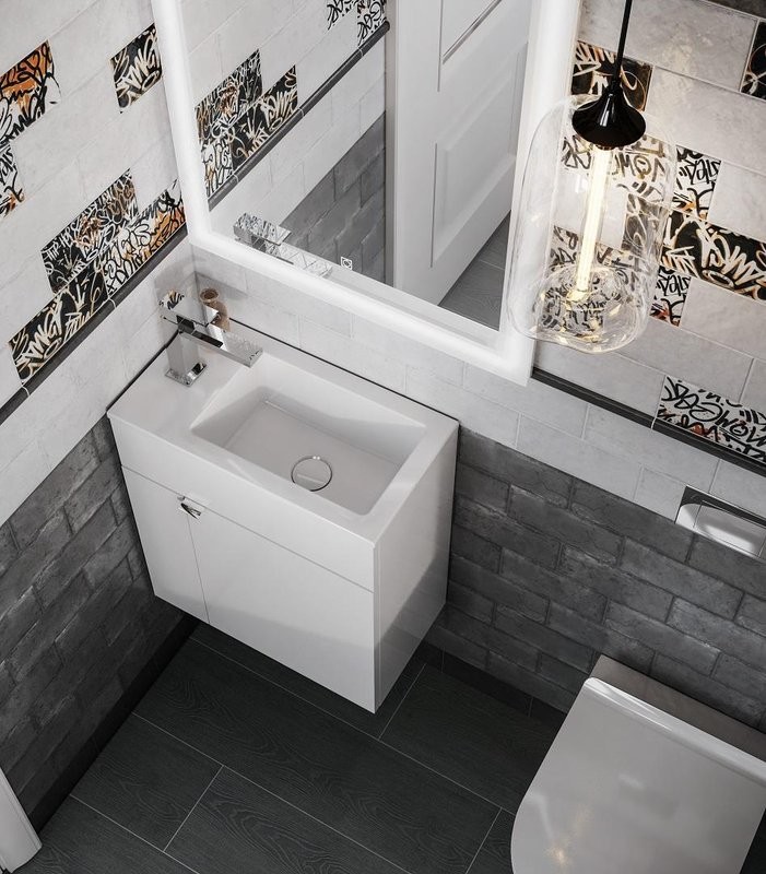 Тумба с раковиной KERAMA MARAZZI Lato LA.wb.50 подвесная, белая глянцевая