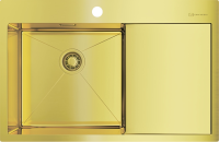 Комплект Мойка Omoikiri Akisame 78-LG-L светлое золото + Измельчитель Nagare 750