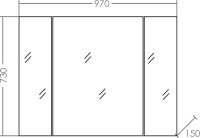 Мебель для ванной комнаты СаНта Марс 38, R 1 ящик, подвесная, для стиральной машины