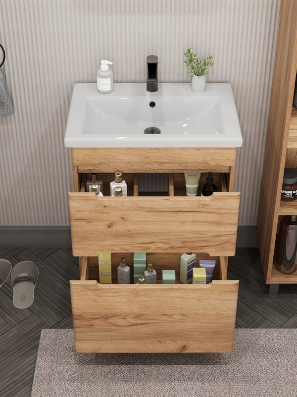 Тумба с раковиной SanStar Diva 50 напольная, Gold Kraft, раковина Como 50