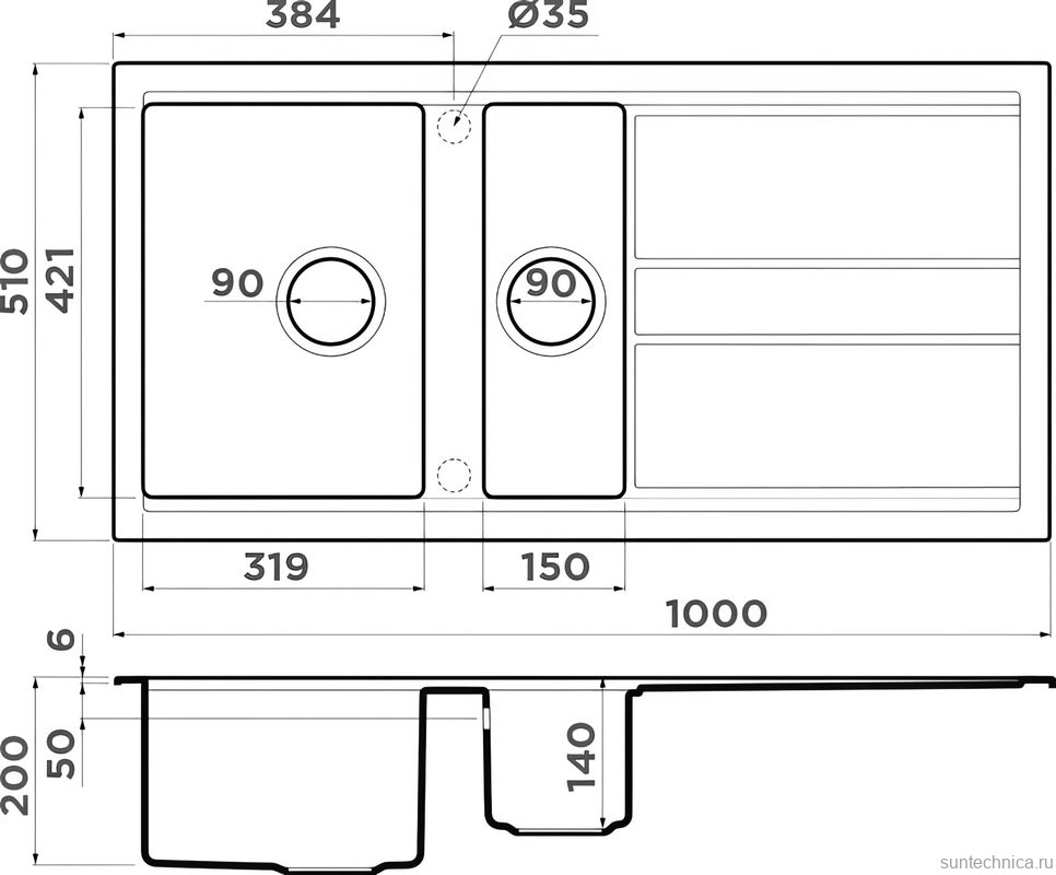 Комплект Мойка Omoikiri Kitagawa 100-2-WH белая + Измельчитель Nagare 1000