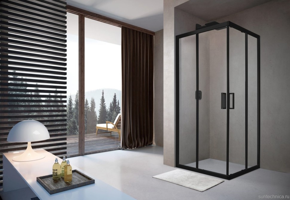 Душевой уголок Terminus Соренто 05 5ES90х90B 90х90, черный