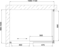 Душевой уголок Vegas Glass ZP+ZPV 110*100 07 01 профиль матовый хром, стекло прозрачное