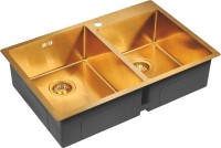 Комплект Мойка Paulmark Kroner PM237851-BG брашированное золото + Измельчитель Intenso