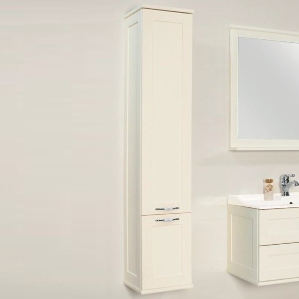 Шкаф пенал для ванной AQUATON Леон универсальный, дуб белый